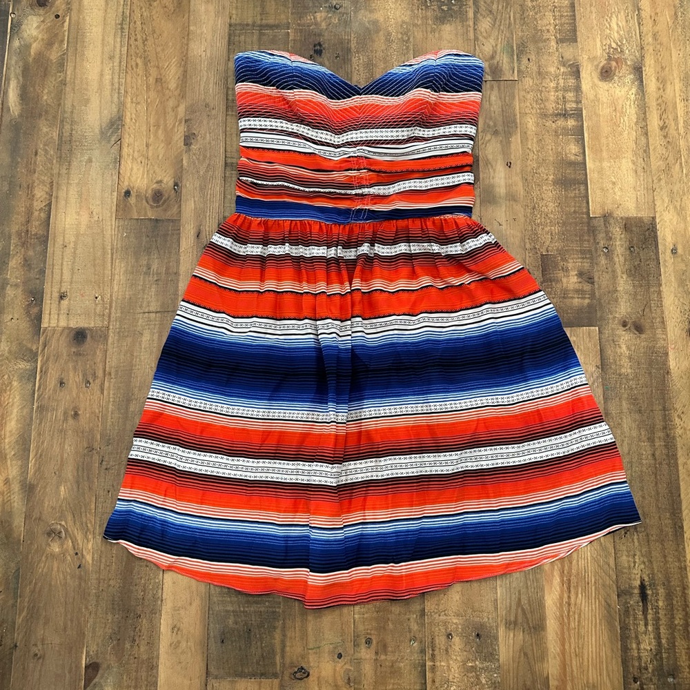 Parker Red, White and Blue Strapless Sundress